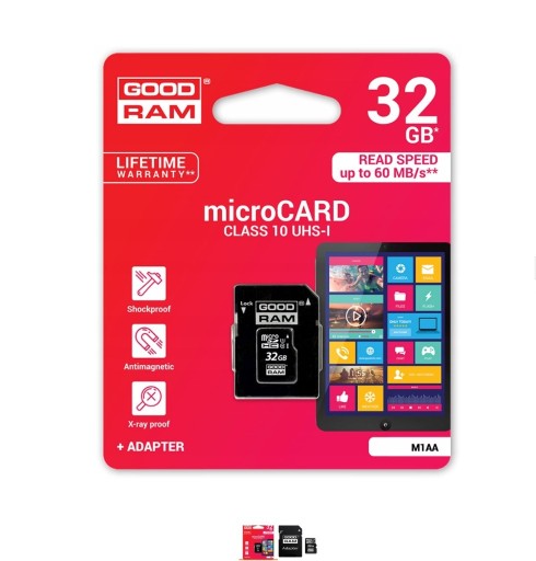 Zdjęcie oferty: KARTA PAMIĘCI MICROSD GOODRAM 32GB UHS I CLASS10+A