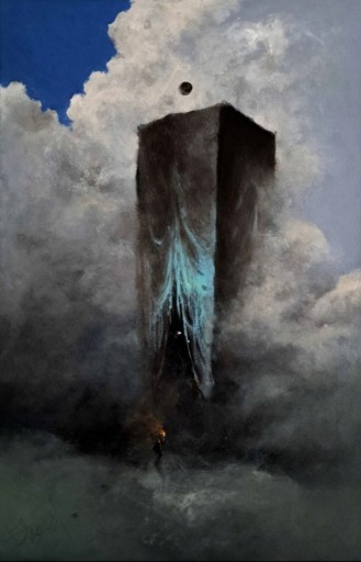 Zdjęcie oferty: Wieża - obraz surrealizm fantasy 60 x 40 cm