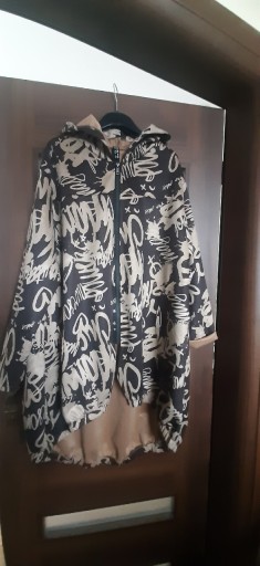 Zdjęcie oferty: Parka kurtka zamsz litery napisy print owersize 