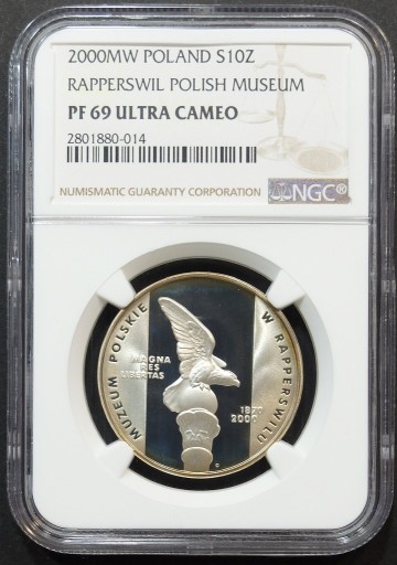 Zdjęcie oferty: 10 ZŁ 2000, MUZEUM POLSKIE W RAPPERSWILU NGC PF69 UC #43