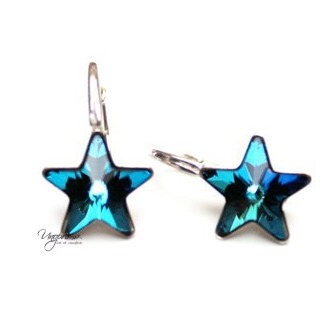 Zdjęcie oferty: Kolczyki srebrne Star Bermuda Blue Swarovski