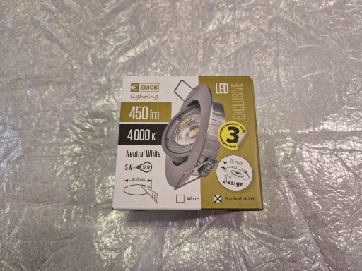 Zdjęcie oferty: Oprawa sufitowa srebrne oczko LED 5W 4000K EMOS ZD3222