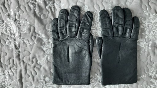 Zdjęcie oferty: Rękawiczki skórzane damskie czarne, rozmiar 8