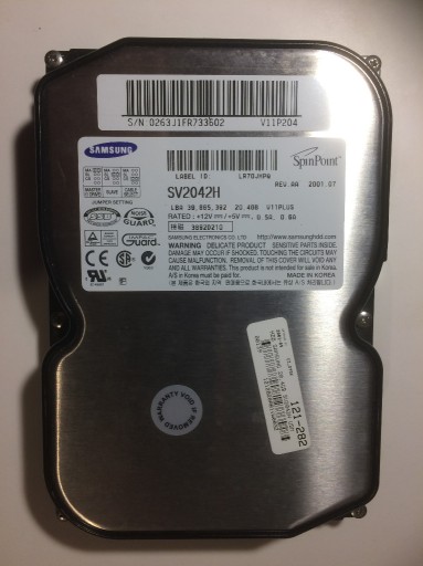 Zdjęcie oferty: Dysk IDE ATA 20GB Samsung SV2042H + taśma