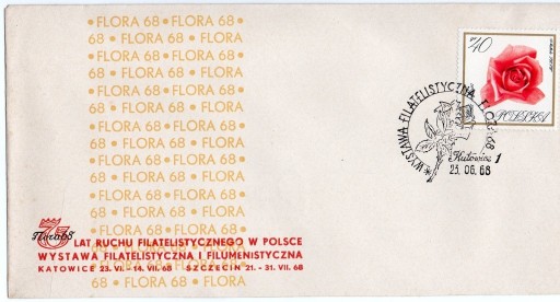 Zdjęcie oferty: Katowice - Szczecin 1968r.- koperta - Flora.