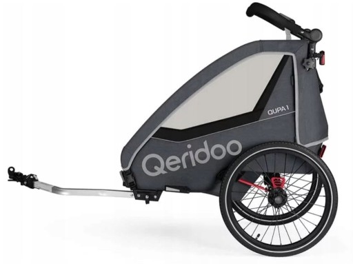 Zdjęcie oferty: WYPRZEDAŻ ! Przyczepka Rowerowa dla Dziecka Qeridoo Qupa 1 Grey NOWA Gwaran
