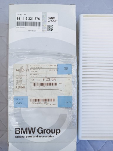 Zdjęcie oferty: Filtr kabinowy BMW MINI 64119321876