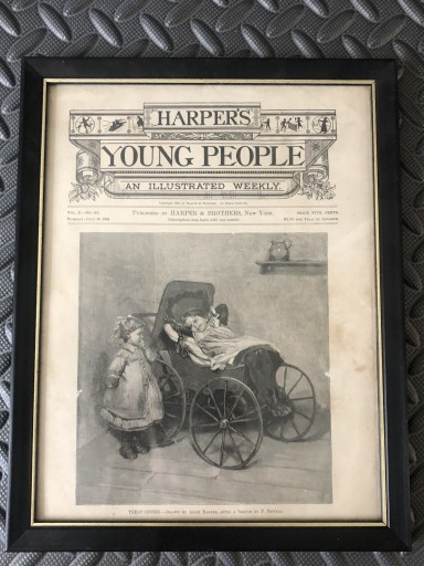 Zdjęcie oferty: 1889 Harper’s obrazek dzieci oprawiony