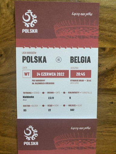 Zdjęcie oferty: Szalik i gratis bilet Polska Belgia 