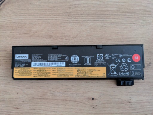 Zdjęcie oferty: Bateria Thinkpad T480 24Wh (50% zużycia)