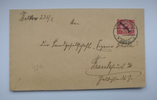 Zdjęcie oferty: List z miejscowości Furstenberg z roku 1924