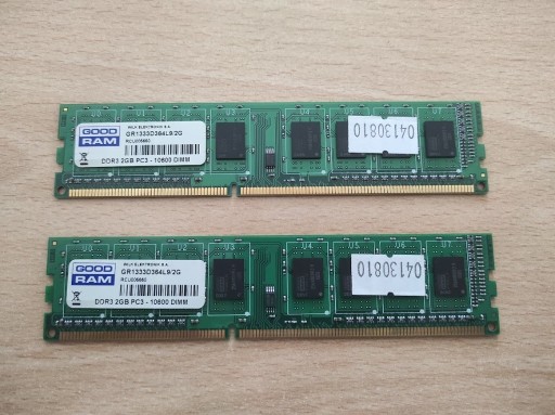 Zdjęcie oferty: 2 x RAM DDR3 Goodram PC3 GR1333D364L9/2G 2 GB