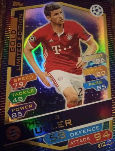 Zdjęcie oferty: karta Muller Gold limited Match Attax 16/17