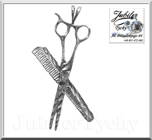 Zdjęcie oferty: Nożyczki fryzjerskie z grzebieniem grzebień srebro