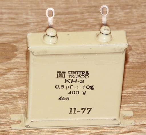 Zdjęcie oferty: Kondensator papierowy hermetyczny UNITRA TELPOD KH-2 0.5 uF 400 V retro PRL