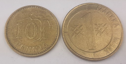 Zdjęcie oferty: Finlandia - 1 markka, 10 pennia