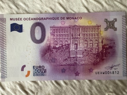 Zdjęcie oferty: 2015 MUSEE OCEANOGRAPHIQUE MONACO  banknot 0 euro