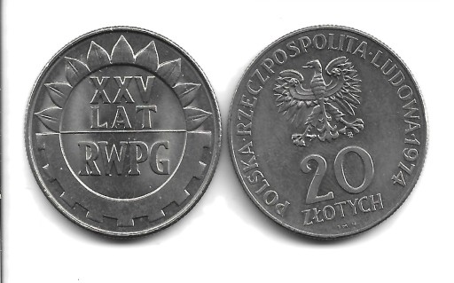 Zdjęcie oferty: 20 zł  XXX LAT RWPG 1974 r PRL 10.