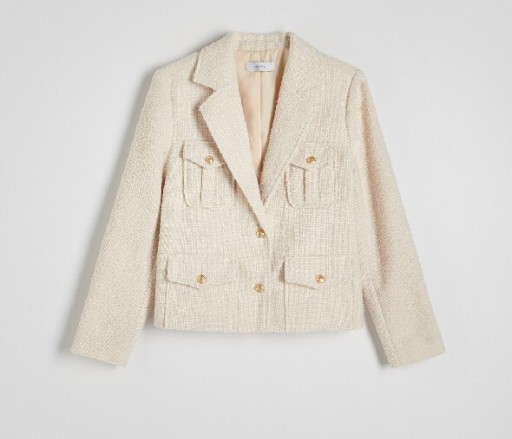 Zdjęcie oferty: Tweedowa marynarka z kieszeniami