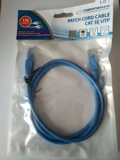 Zdjęcie oferty: Kabel sieciowy ethernet LAN 5e, 1m, niebieski 