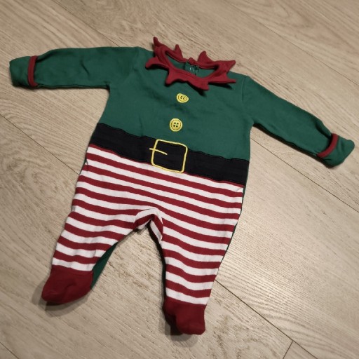 Zdjęcie oferty: Pajac pajacyk świąteczny elf dla noworodka niedrapki