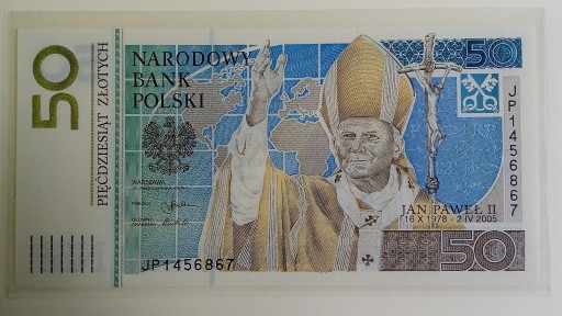 Zdjęcie oferty: Polska 50 złotych 2006 UNC Jan Paweł II