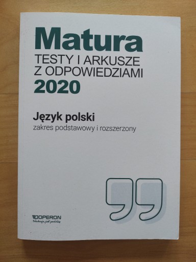 Zdjęcie oferty: Matura 2020 Język polski testy i arkusze Operon