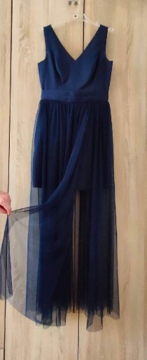 Zdjęcie oferty: Nowa długa sukienka granatowa maxi r. 40 tiulowa