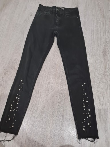 Zdjęcie oferty: Zara spodnie jeans czarne perełki