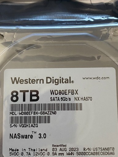 Zdjęcie oferty: WD Red Plus WD80EFBX 8TB sATA III 256MB 7200