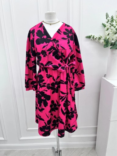 Zdjęcie oferty: Sukienka różowo czarna nowa uni 36/S - 38/M - 40/L - 42/XL na jesień
