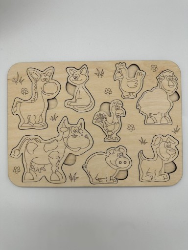 Zdjęcie oferty: Puzzle drewniane dla dzieci - Zwierzęta,Montessori
