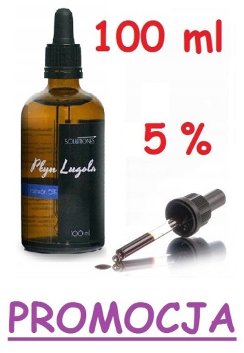 Zdjęcie oferty: PŁYN LUGOLA 5% 100ml JOD CZYSTY CZDA SZKŁO PIPETA