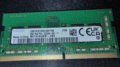 Zdjęcie oferty: RAM DDR4 SODIMM 8gb 3200 Samsung M471A1K43EB1-CWE