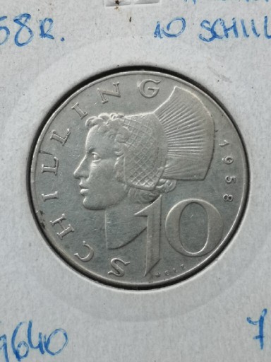 Zdjęcie oferty: 10 schilling 1958r. Austria srebro 