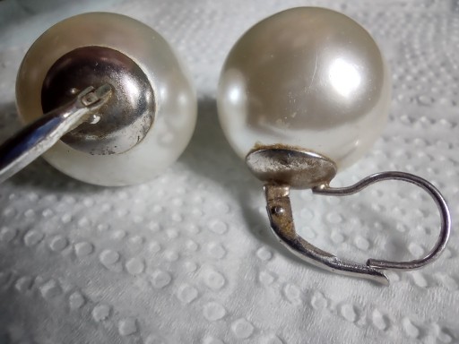 Zdjęcie oferty: Srebro 925 stare kolczyki olbrzymie perły 