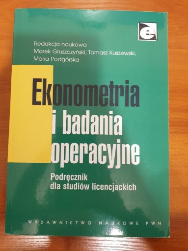 Zdjęcie oferty: Ekonometria i badania operacyjne Podręcznik PWN