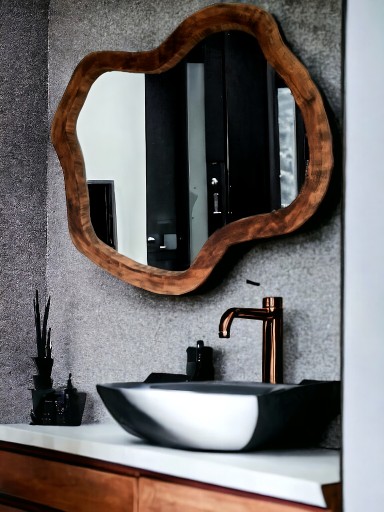 Zdjęcie oferty: Designerskie lustro do łazienki salonu drewniane