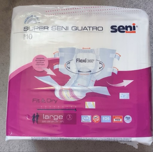 Zdjęcie oferty: Pampersy Pieluchomajtki Seni super Activ plus dla dorosłych 20 sztuk