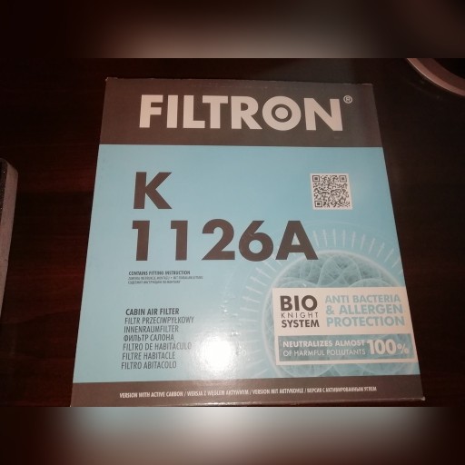 Zdjęcie oferty: Filtr kabiny FILTRON K1126A z węglem