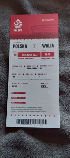 Zdjęcie oferty: Bilet Kolekcjonerski Polska - Walia