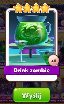 Zdjęcie oferty: Drink Zombie Coin Master Karta 