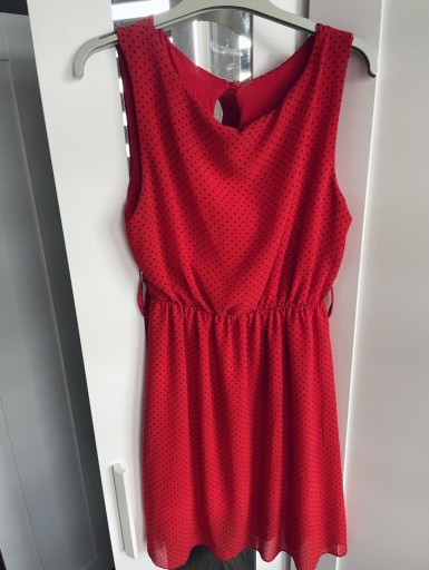 Zdjęcie oferty: Czerwona sukienka na lato wakacje kropki s wiskoza