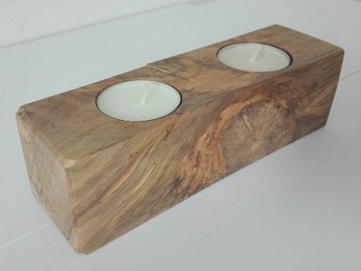Zdjęcie oferty: Świecznik na 2 tealight'y handmade drewno