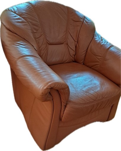 Zdjęcie oferty: Fotel skórzany rudy brąz