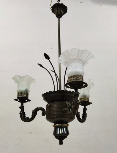 Zdjęcie oferty: mosiężny żyrandol z kloszami 56cm lampa wisząca