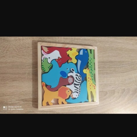 Zdjęcie oferty: Drewniana układanka tetris Montessori puzzle 3D