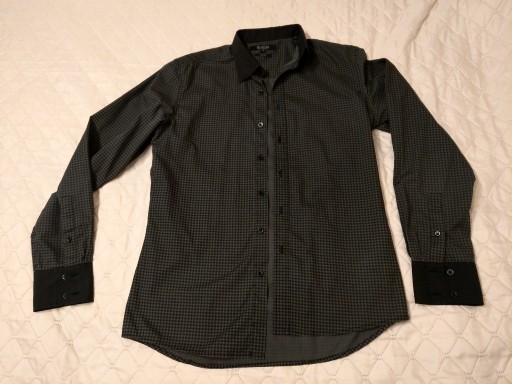 Zdjęcie oferty: Czarna koszula w mikro kratę - S - Slim