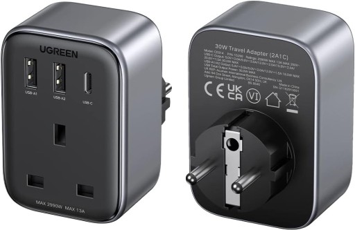 Zdjęcie oferty: Adapter  Ugreen UK na EU PD 30 W 2xUSB-A USB-C