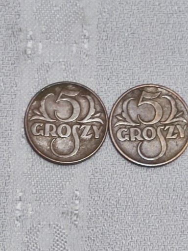 Zdjęcie oferty: 5 GROSZY MONETY z 1938 roku 2 sztuki